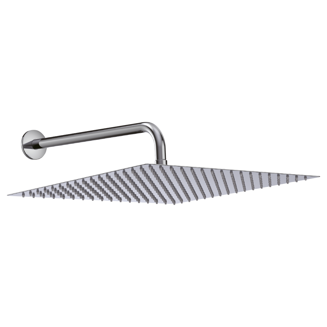 Regadera Cuadrada De 16 Pulgadas (40.64 Cm X 40.64 Cm) Xxl, Fabricada En Acero Inoxidable, Brazo De 40 Cm, Sensac $999