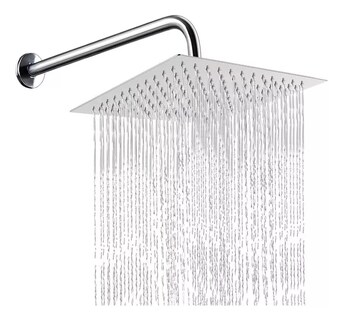 Foto 7 | Regadera Cuadrada De 16 Pulgadas (40.64 Cm X 40.64 Cm) Xxl, Fabricada En Acero Inoxidable, Brazo De 40 Cm, Sensac
