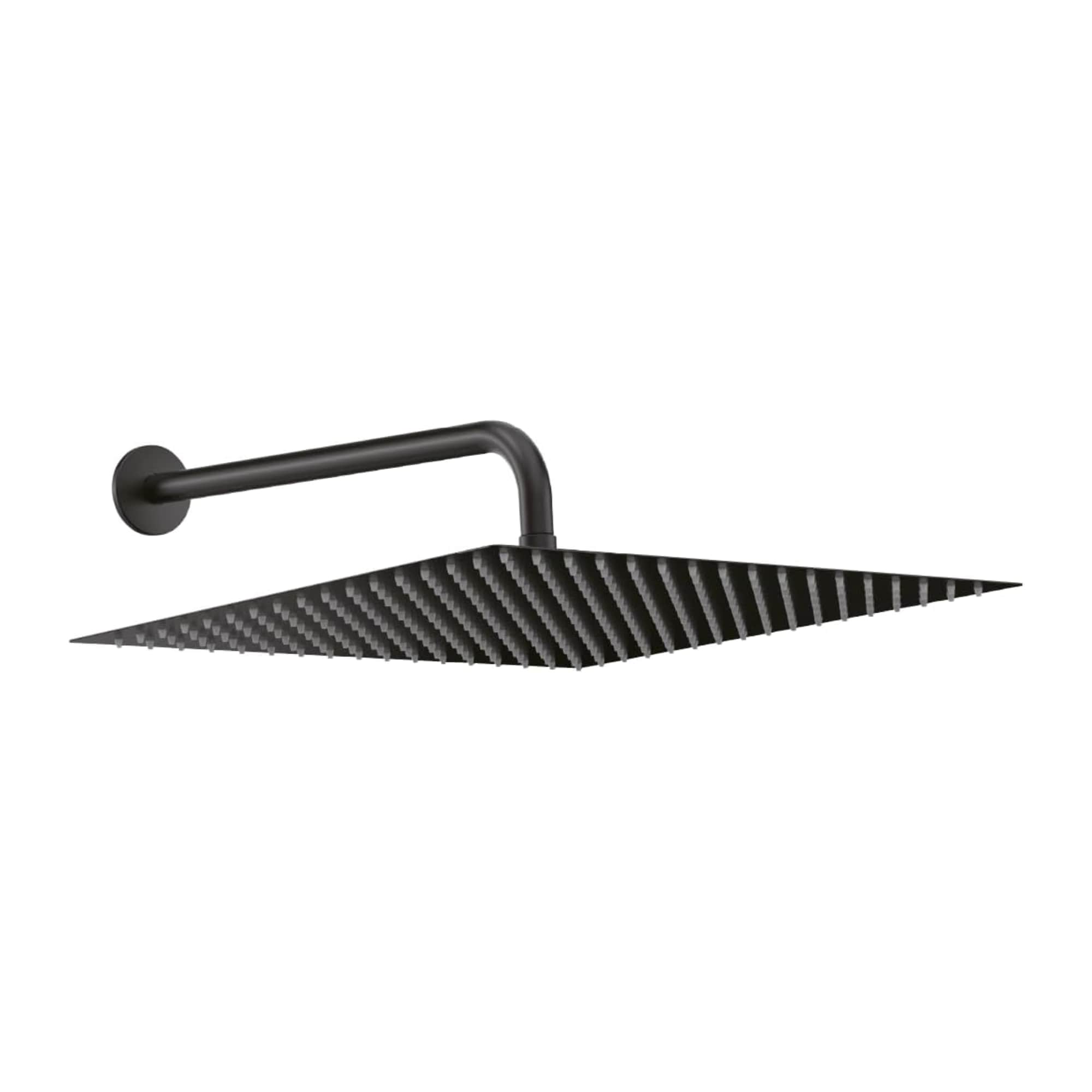 Regadera Cuadrada Xl, 12 Pulgadas (30x30cm) Con Brazo 40cm, Negro Mate, Acero Inoxidabable $726