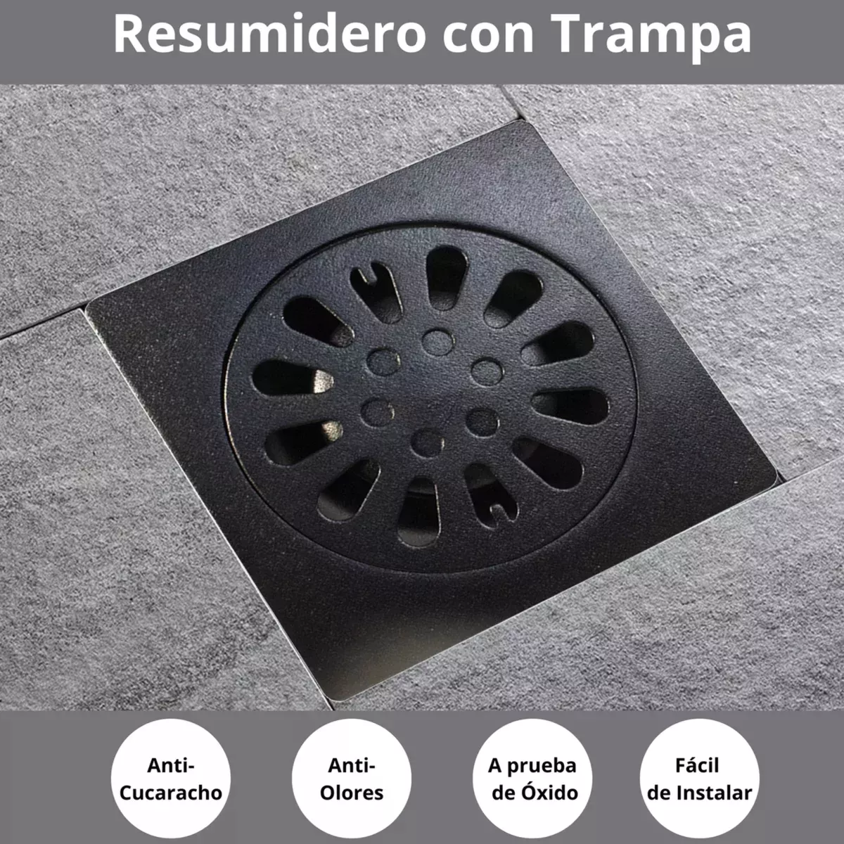 Foto 9 pulgar | Regadera con Manerales y Resumidero Repar Negro