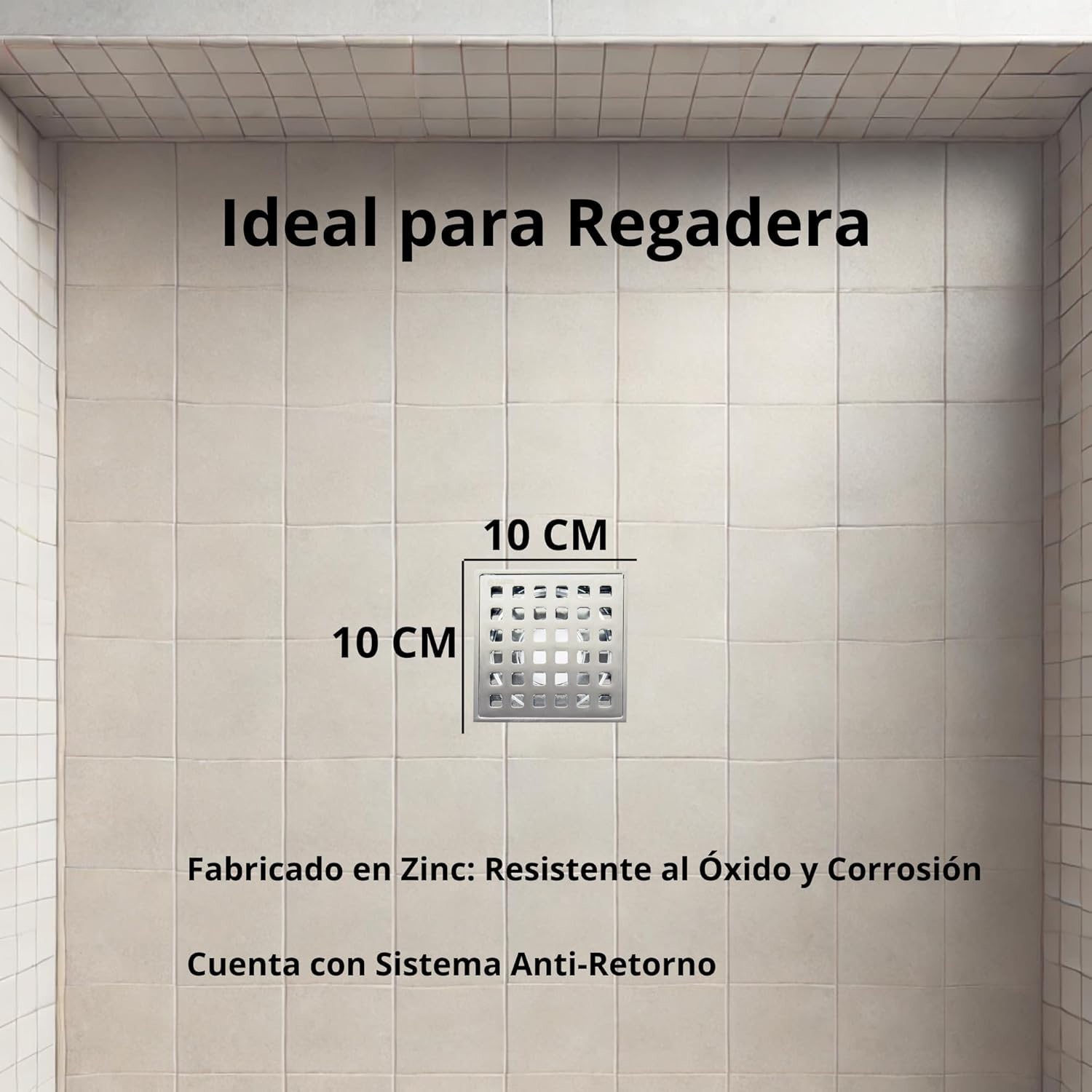 Foto 7 | Regadera Cuadrada Xxl (16 Pulgadas), Brazo, Monomando Y Resumidero