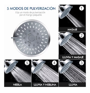 Foto 2 | Cabezal De Ducha Alta Presión Ajustable De Acero Inoxidable Plata