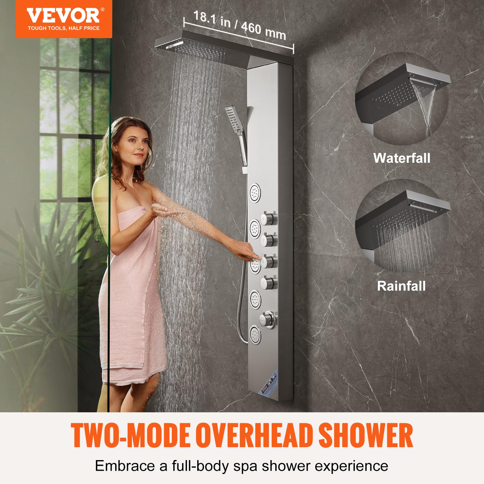 Foto 3 pulgar | Shower Tower Vevor, 4 Modos De Ducha, Masaje Con Lluvia Y Cascada - Venta Internacional.