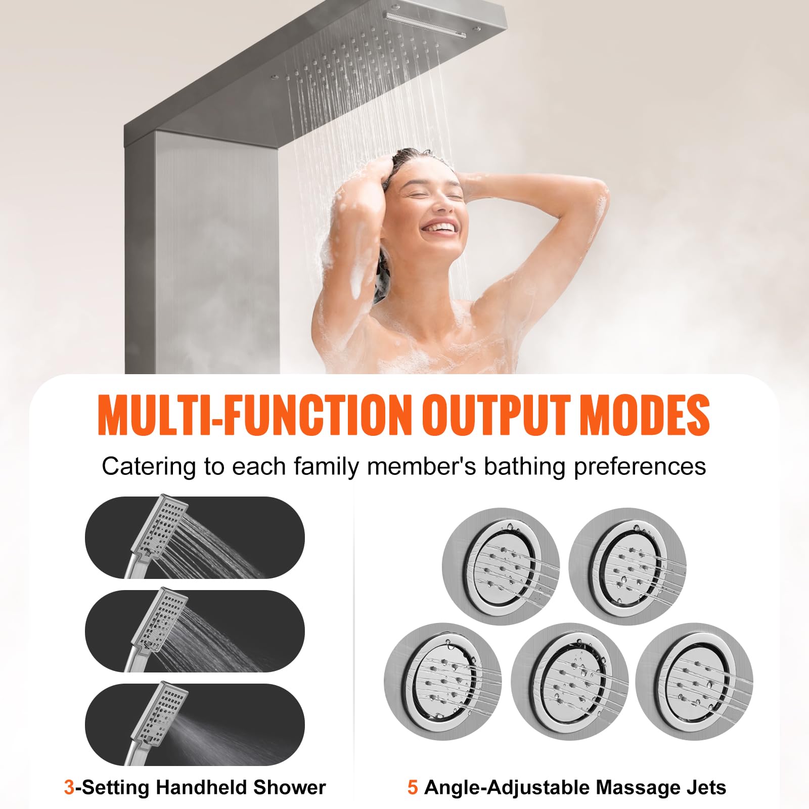 Foto 4 pulgar | Shower Tower Vevor, 4 Modos De Ducha, Masaje Con Lluvia Y Cascada - Venta Internacional.