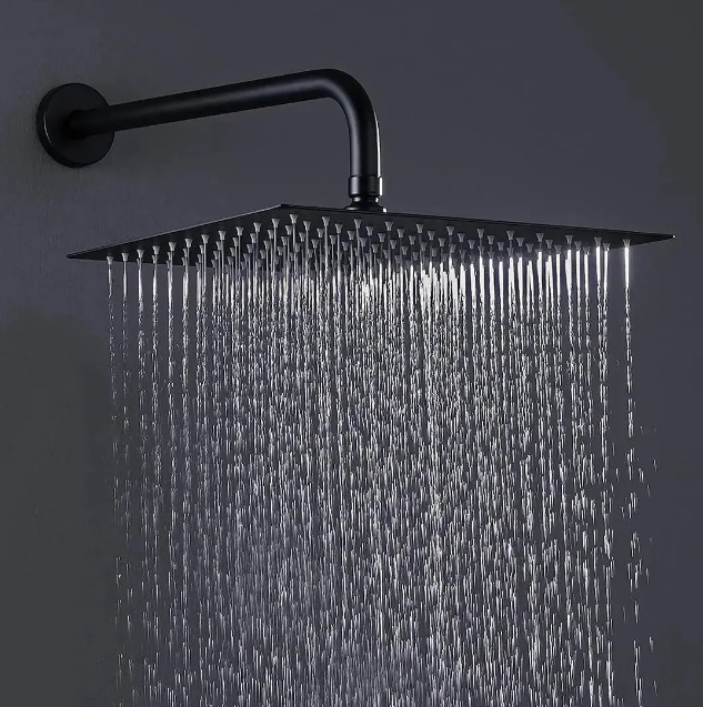 Foto 2 | Regadera Xtellar Cuadrada 20cm Negra Acero Inox Con Tubo 40cm Color Negro