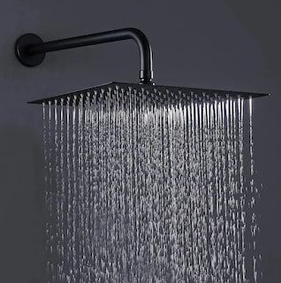 Foto 2 | Regadera Xtellar Cuadrada 20cm Negra Acero Inox Con Tubo 40cm Color Negro