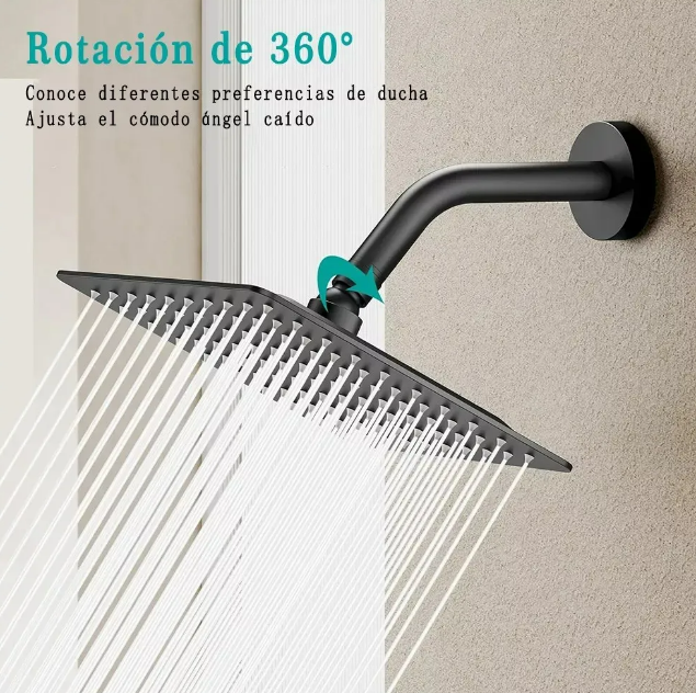 Foto 4 pulgar | Bañera De Lujo Xtellar: Regadera Monomando De 20cm, Cuadrada Y Estilo Lluvia En Acero Inoxidable Negro