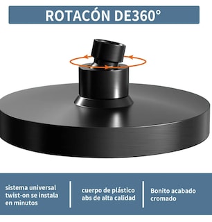Foto 3 | Xtellar Regadera Premium De Alta Presión Tipo Lluvia, Elegante Y Ajustable En Negro Mate
