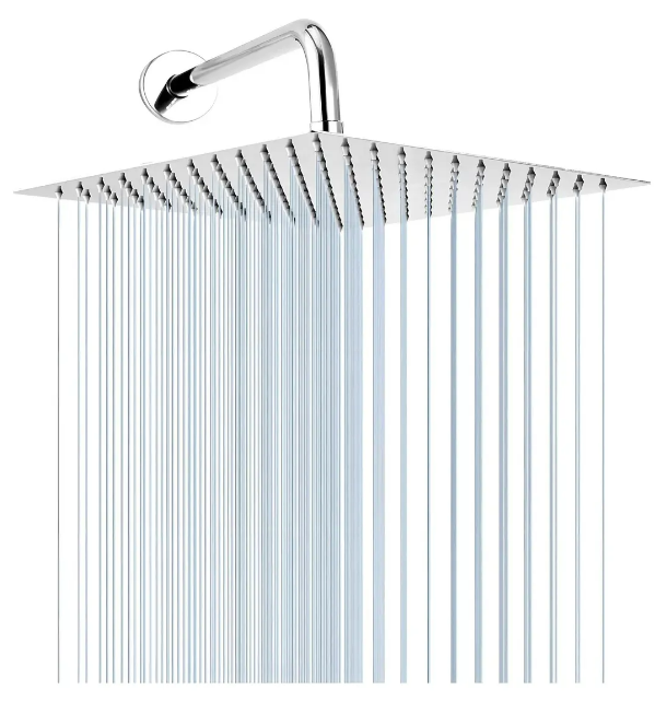 Regadera Xtellar De Lujo Cuadrada 20 Cm En Acero Inoxidable, Con Diseño Moderno Y Acabado Cromado Brillante