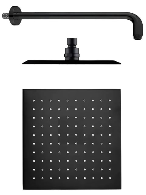 Regadera Xtellar Negra De Lujo 20cm Con Tecnología De Aire Y Diseño Europeo