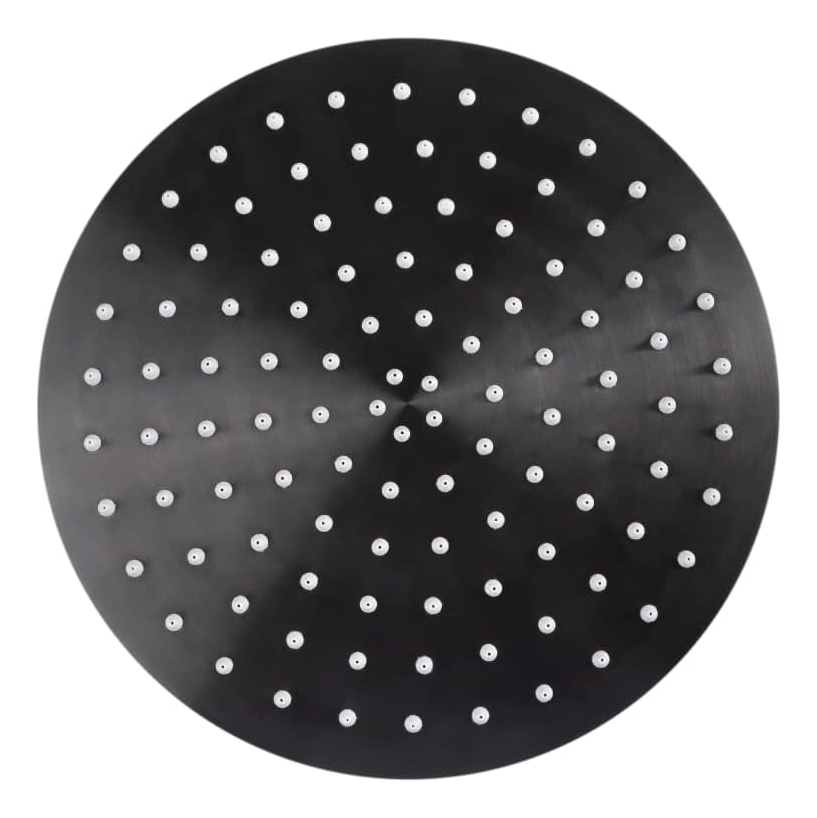 Regadera De Plato Redonda Negra