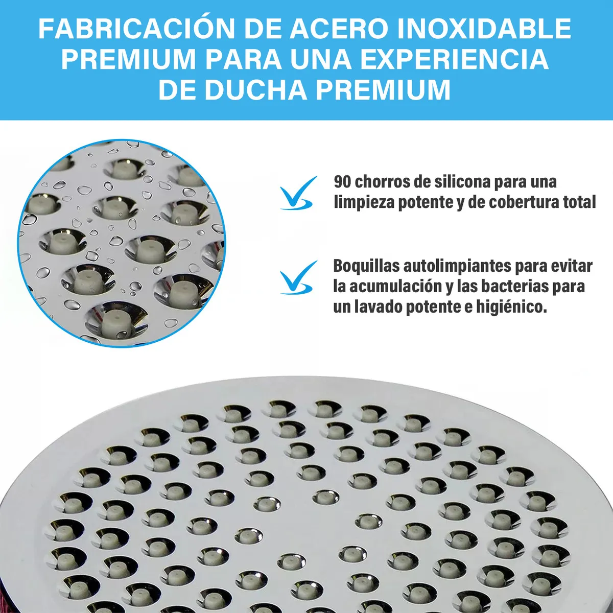 Foto 4 pulgar | Cabezal Ducha Regadera Para Baño Redonda Eo Safe Imports Esi-20283 Plata