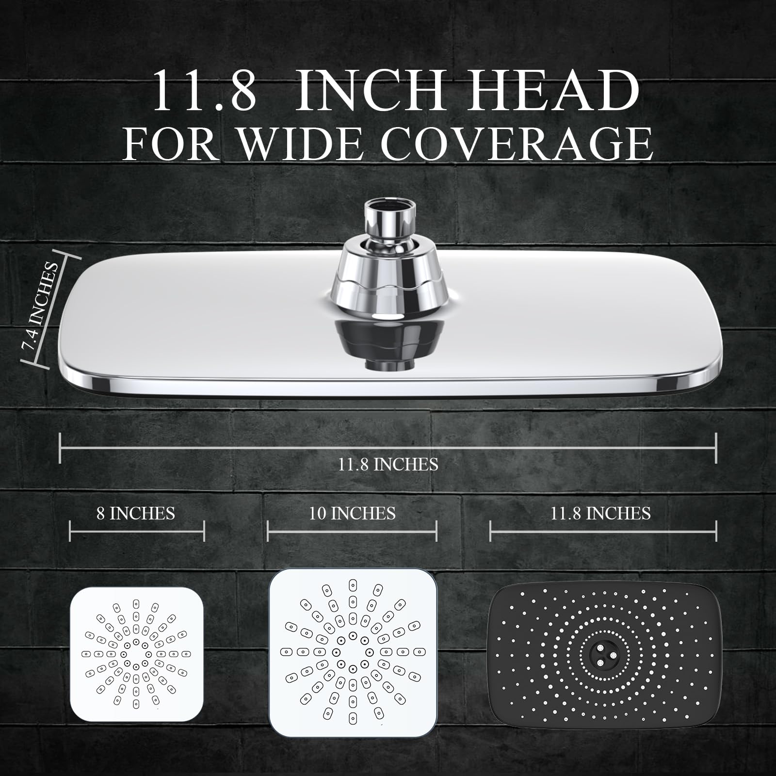 Foto 4 pulgar | Cabezal De Ducha Combo Veken High Pressure Rain Con Brazo De Extensión - Venta Internacional.