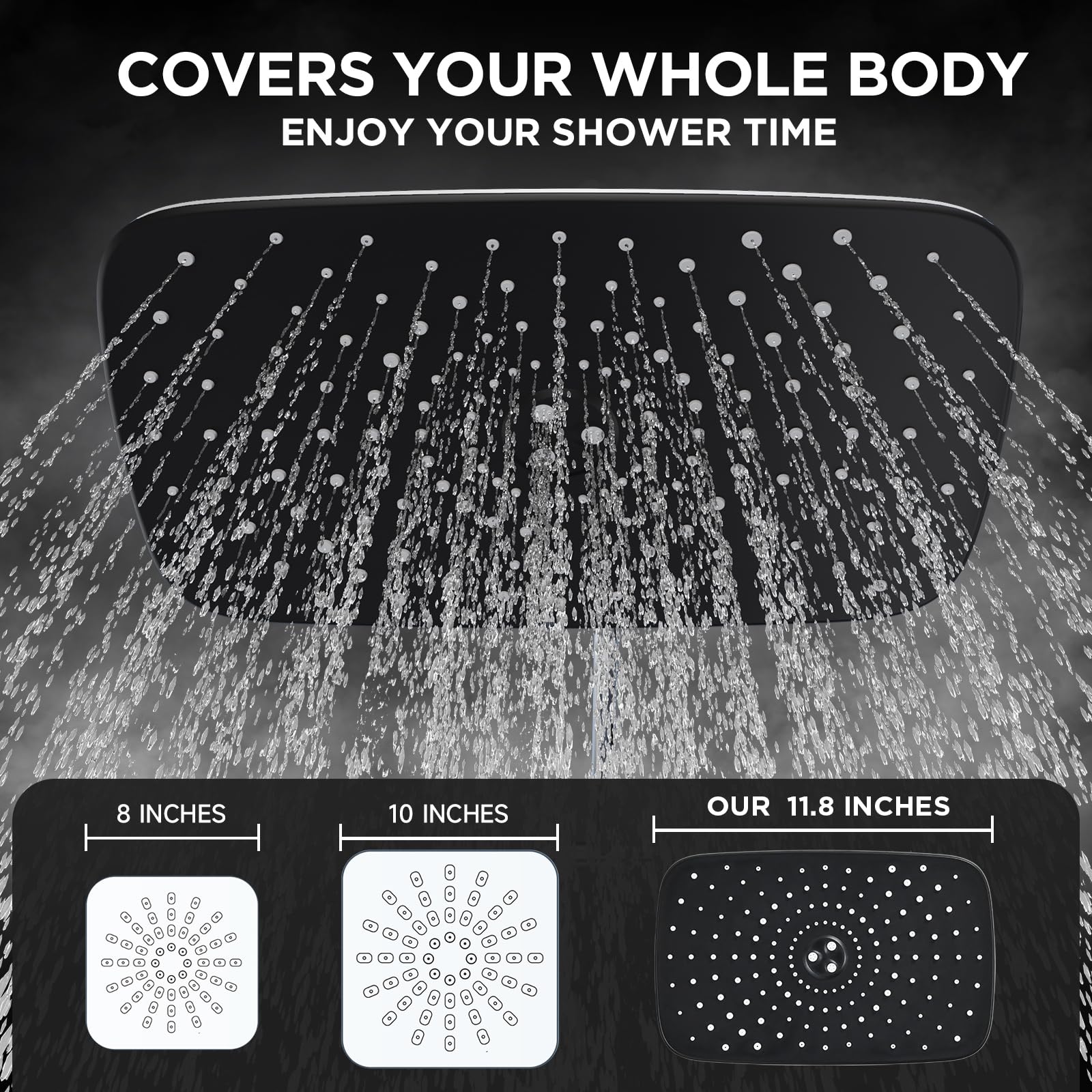 Foto 2 | Alcachofa De Ducha Veken Eco-flow De 1 8 Gpm Para Lluvia  30 Cm  Con 6 Modos De Mano - Venta Internacional.