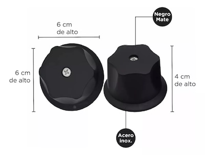 Foto 2 | Juego De Manerales Para Regadera En Negro Mate, Gran Diseño, Duraderos