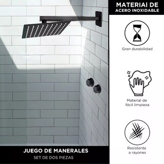 Foto 3 | Juego De Manerales Para Regadera En Negro Mate, Gran Diseño, Duraderos