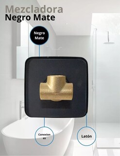 Foto 4 | Monomando Para Regadera En Negro Mate, Llave De Regadera, Fabricada En Latón, Acero Y Zinc