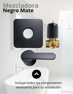 Foto 5 | Monomando Para Regadera En Negro Mate, Llave De Regadera, Fabricada En Latón, Acero Y Zinc