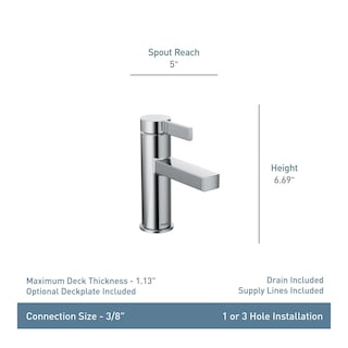 Foto 2 | Grifo De Baño Moen Beric Chrome Modern De Una Sola Manija 84774 - Venta Internacional.