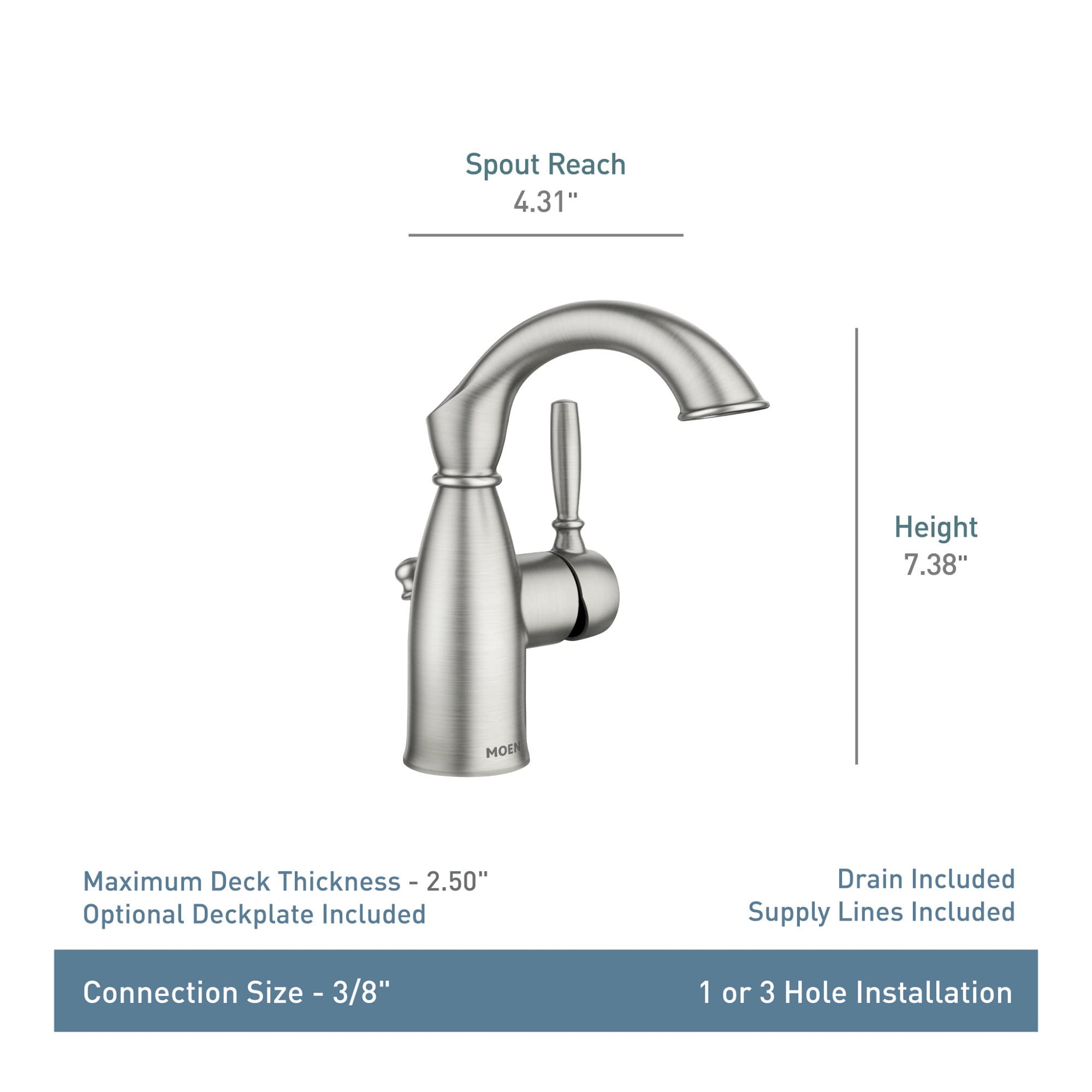Foto 5 pulgar | Grifo De Baño Moen Sarona Mediterranean Bronze 84144brb - Venta Internacional.