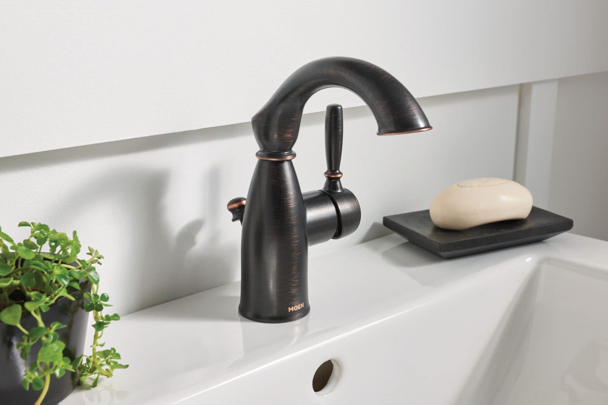 Foto 8 pulgar | Grifo De Baño Moen Sarona Mediterranean Bronze 84144brb - Venta Internacional.