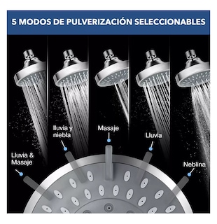 Foto 2 | Ducha Regulable De Alta Presión De Acero Inoxidable, 5 Modos, Plata