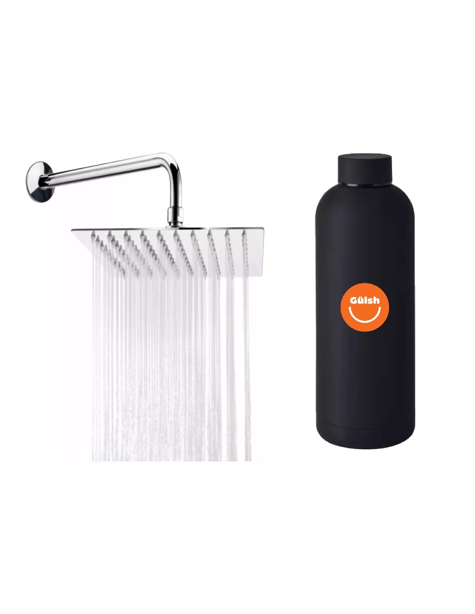Foto 2 pulgar | Regadera De Lujo Tipo Lluvia + Termo De Agua De Regalo Güish