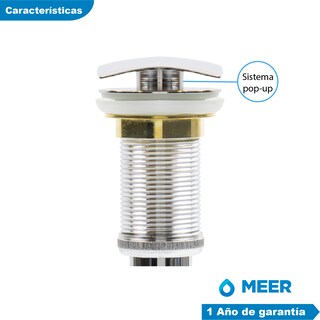 Foto 3 | Meer Faucets By Cnx - Contra Para Lavabo Pop-up De Acero Inoxidable Cromado