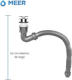 Foto 3 | Cnx Meer Faucets | Contra Canasta De Acero Inoxidable Con Extensión De Tubo Para Lavabo De Baño(gris Cromado)