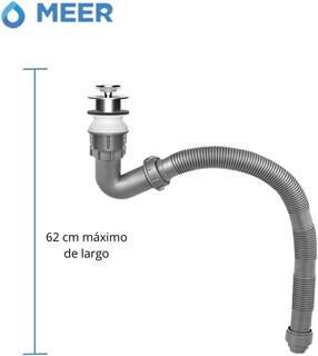 Foto 3 | Cnx Meer Faucets | Contra Lavabo De Acero Inoxidable Chico Con Extensión De Tubo Para Lavabos De Baño (gris Cromado)