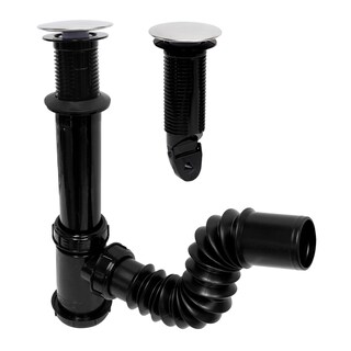 Foto 2 | Céspol Para Lavabo U Ovalín, Color Negro, Sistema Push, Bote Chico, Extensión Flexible De 25 Cm. Con Check Anti-olores