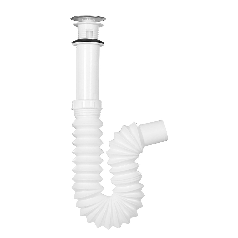 Foto 2 pulgar | Céspol Flexible Para Lavabo U Ovalín, Tipo ''p'' Triple Sello, Extensión De 55 Cm, Con Membrana Y Check Anti-olores