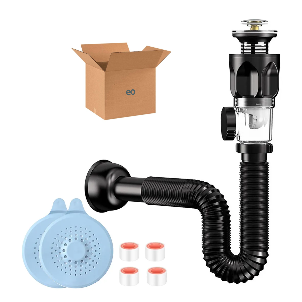 Foto 2 pulgar | Kit De Desagüe Flexible Para Lavabo De Baño  Eo Safe Imports Esi-20290 Negro