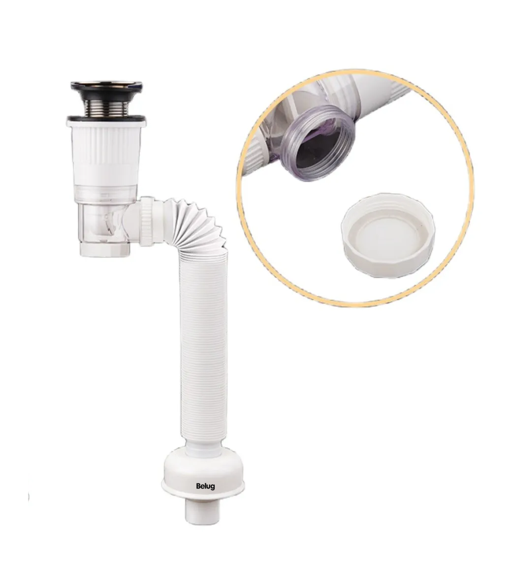 Foto 3 pulgar | Cespol Con Sistema Anti Olores Y Botón Push Para Lavabo 1 Pzs Blanco