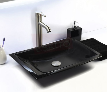 Foto 1 | Esatto Kit Flat Satin Lavabo Ovalin Negro Llave Y Desagües