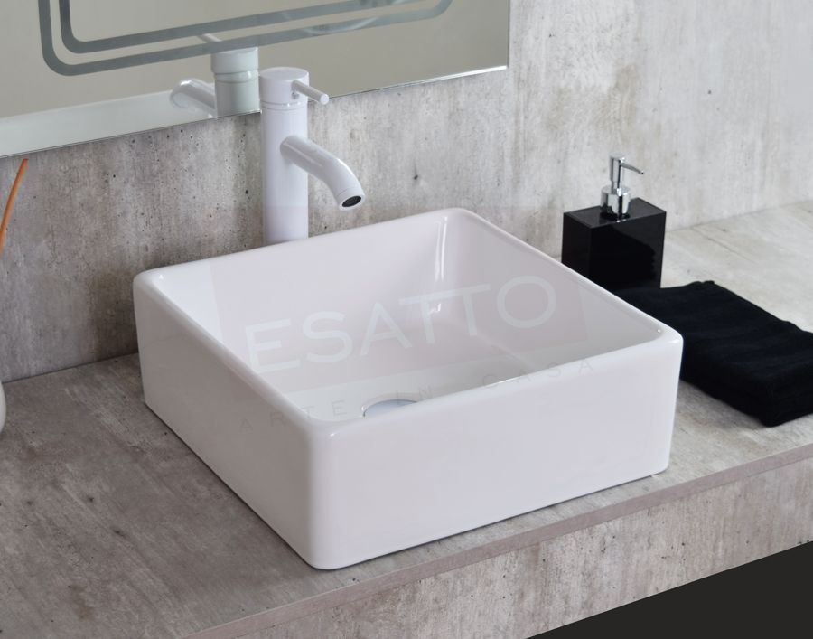 Esatto  Kit Quadra B Paquete Con Lavabo Llave Blanca Y Desagües