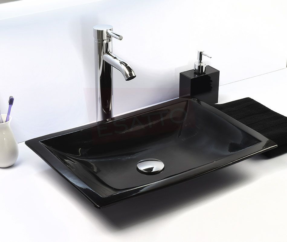 Esatto  Kit Flat Paquete Con Lavabo Ovalin Negro Llave Y Desagües