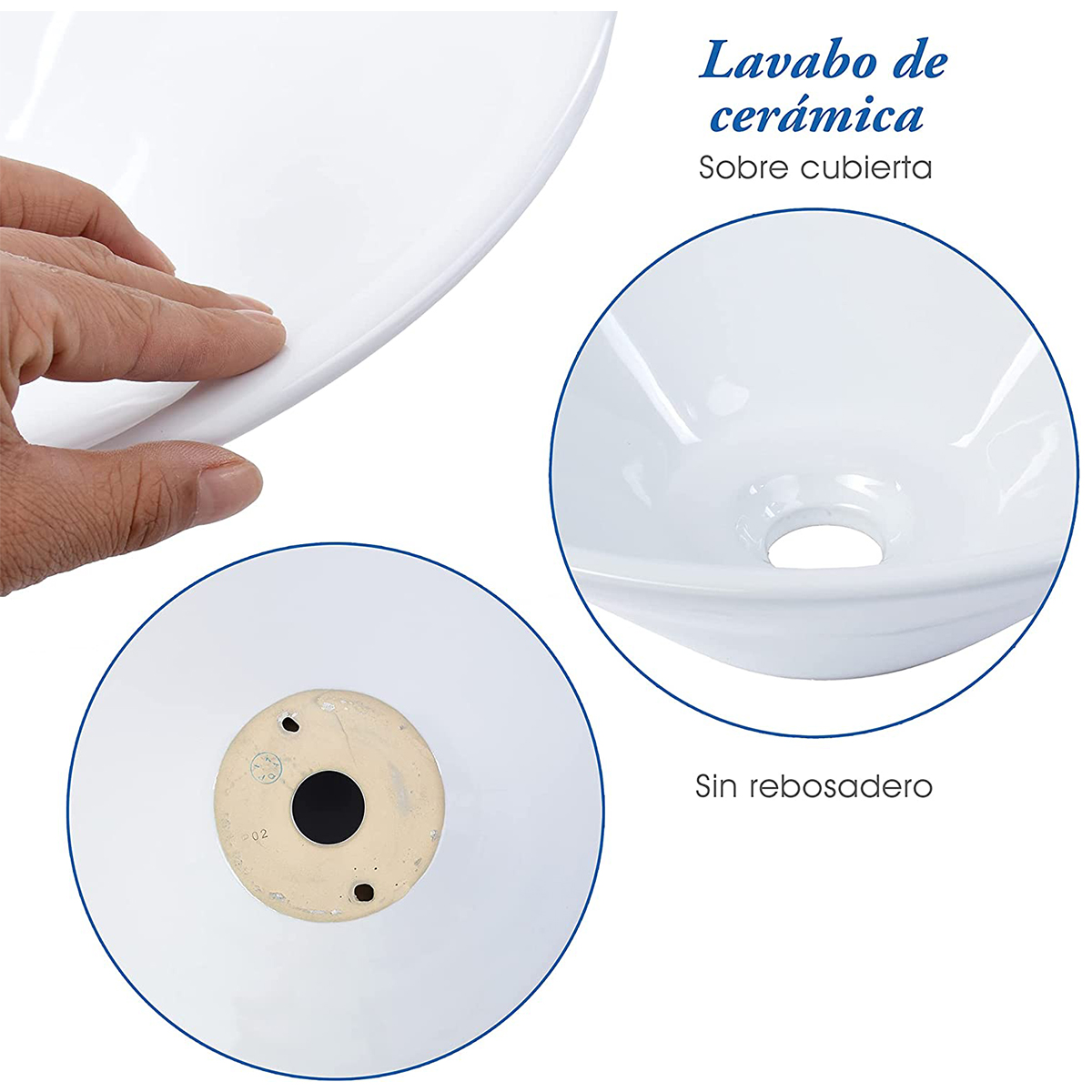 Foto 7 pulgar | Lavabo de Cerámica Gravita Blanco