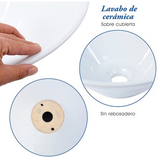 Foto 6 | Lavabo de Cerámica Gravita Blanco