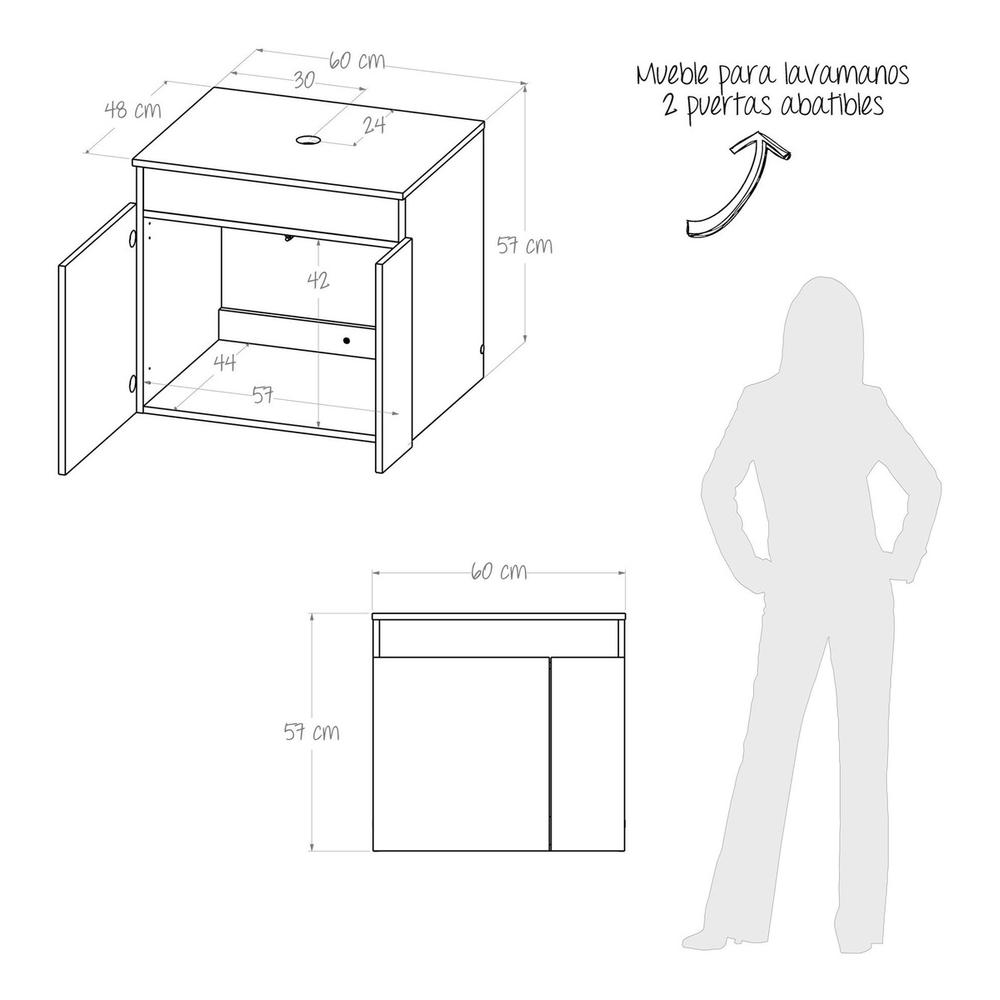 Foto 6 pulgar | Mueble Lavamanos Elevado Maderkit Kyle