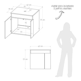 Foto 5 | Mueble Lavamanos Elevado Maderkit Kyle