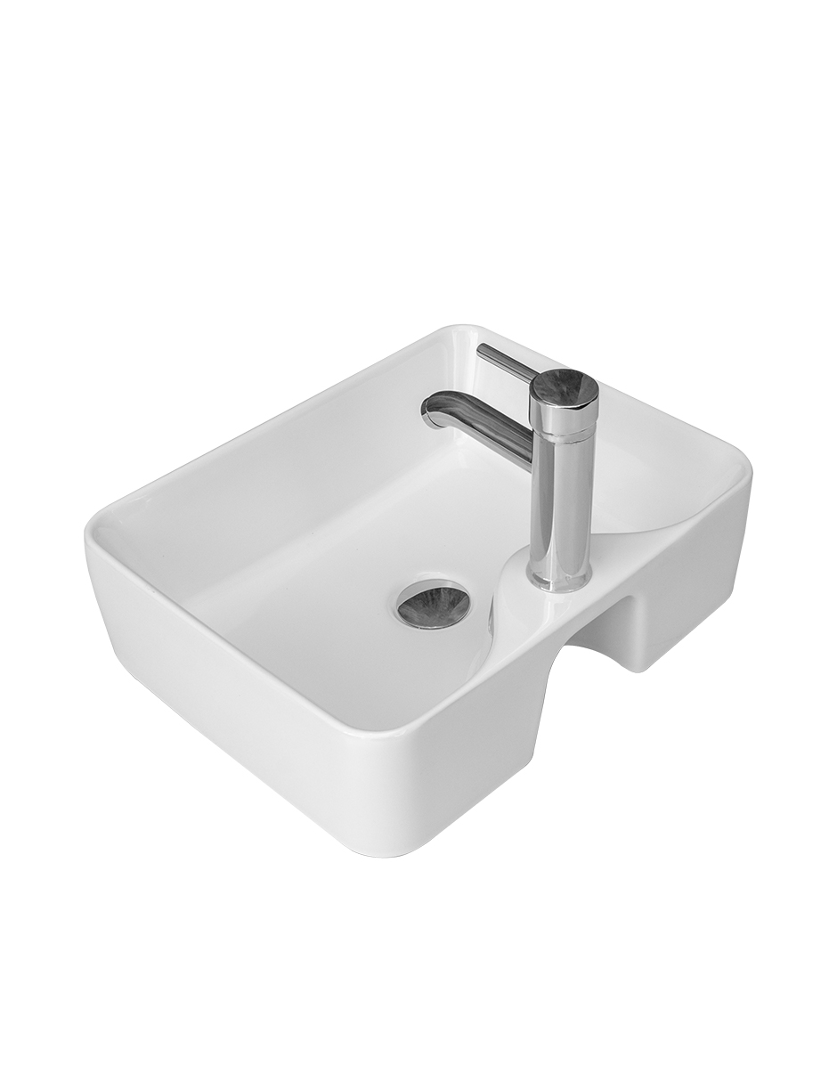 Foto 4 | Lavabo Ovalin Mindejal Ova-02 Blanco Ceramico + Llave