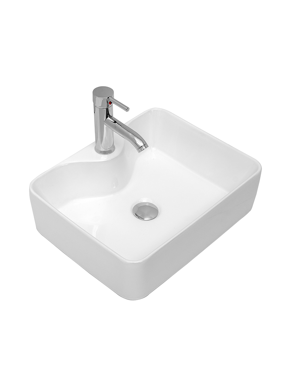 Foto 6 | Lavabo Ovalin Mindejal Ova-02 Blanco Ceramico + Llave