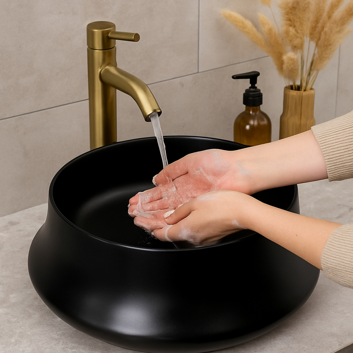 Foto 4 | Lavabo Circular De Lujo Jauz Color Negro
