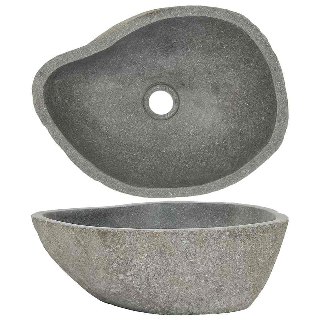 Foto 2 pulgar | Lavabo De Mano Vidaxl Oval River Stone 37-46x29-36 - Venta Internacional.