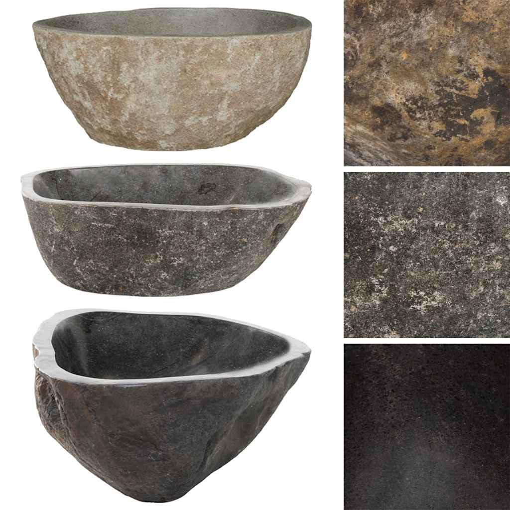 Foto 6 pulgar | Lavabo De Mano Vidaxl Oval River Stone 37-46x29-36 - Venta Internacional.