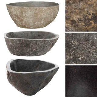 Foto 5 | Lavabo De Mano Vidaxl Oval River Stone 37-46x29-36 - Venta Internacional.