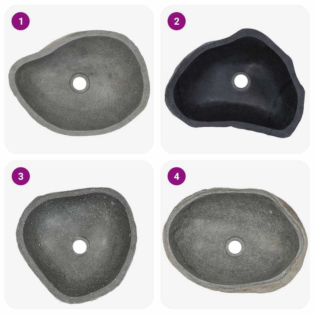 Foto 8 pulgar | Lavabo De Mano Vidaxl Oval River Stone 37-46x29-36 - Venta Internacional.