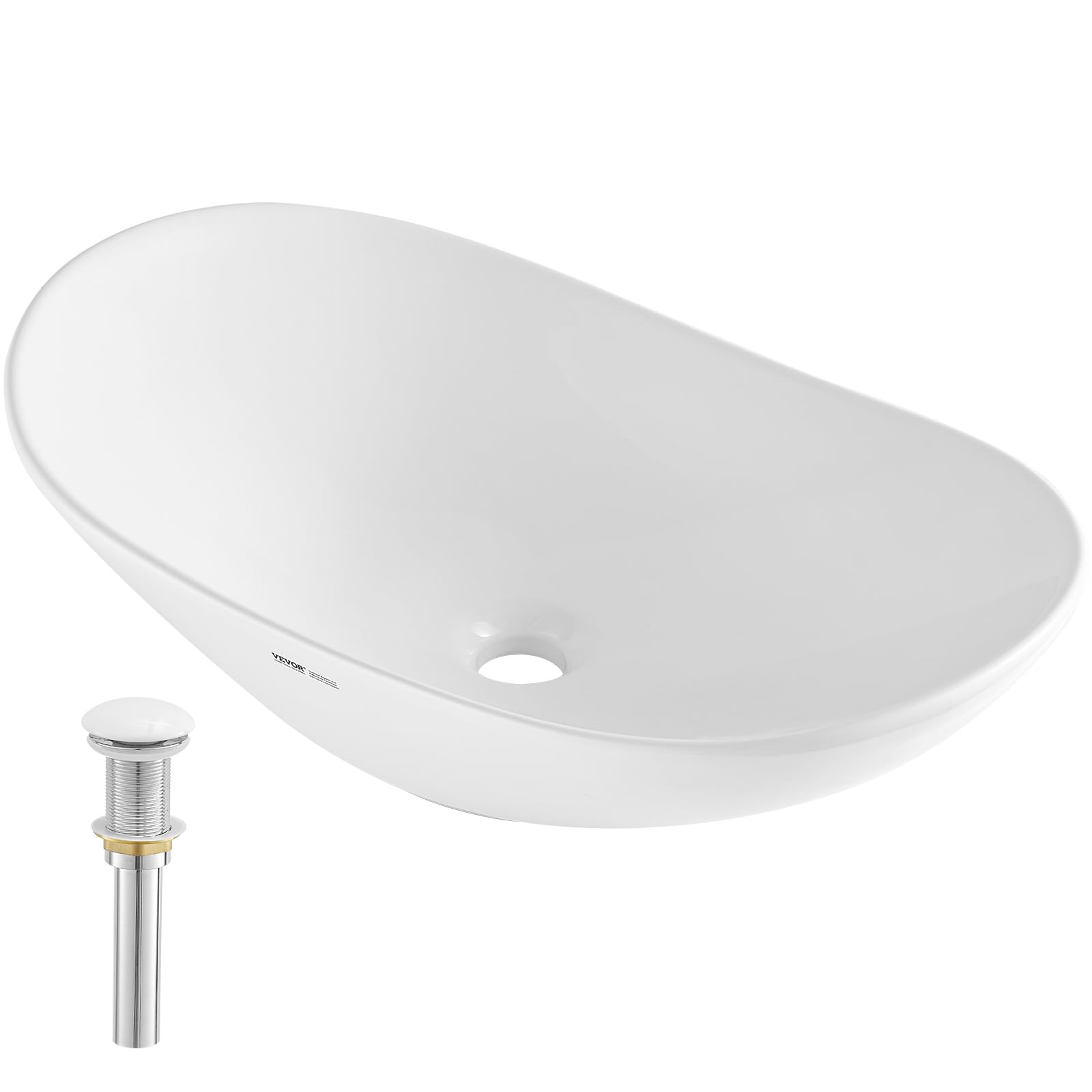 Foto 2 pulgar | Vessel Vevor, Encimera Ovalada De Cerámica Blanca De 23,3 X 14,2 Cm - Venta Internacional.