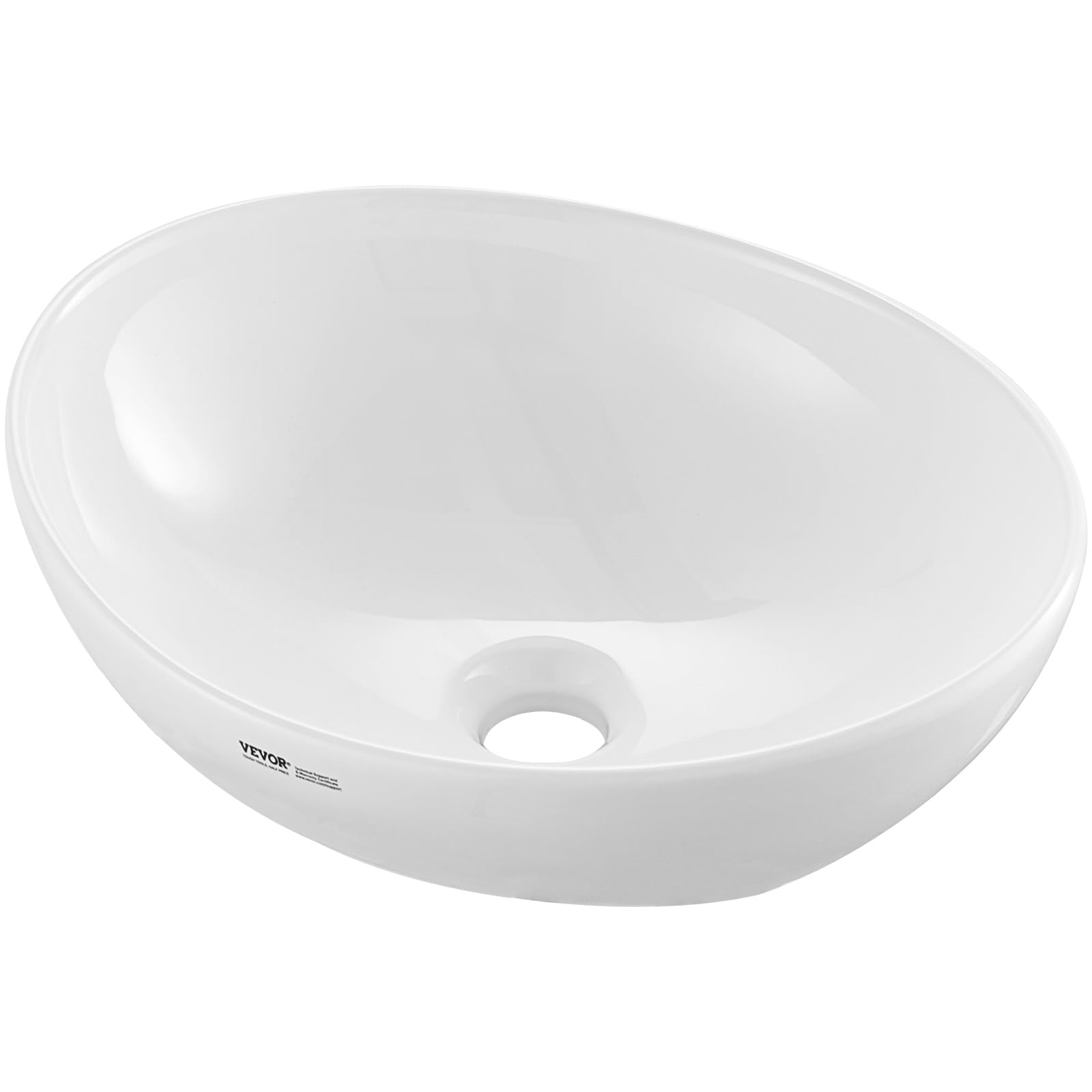 Foto 2 pulgar | Fregadero Vevor Ovalado De 40,64 Cm X 34,04 Cm, Cerámica Blanca - Venta Internacional.